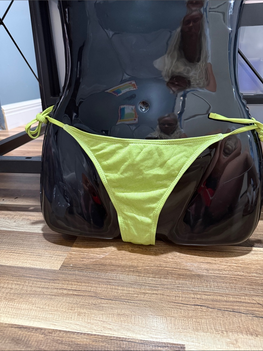 Medium sparkling Neon Lime Tie-Side Bikini Bottom